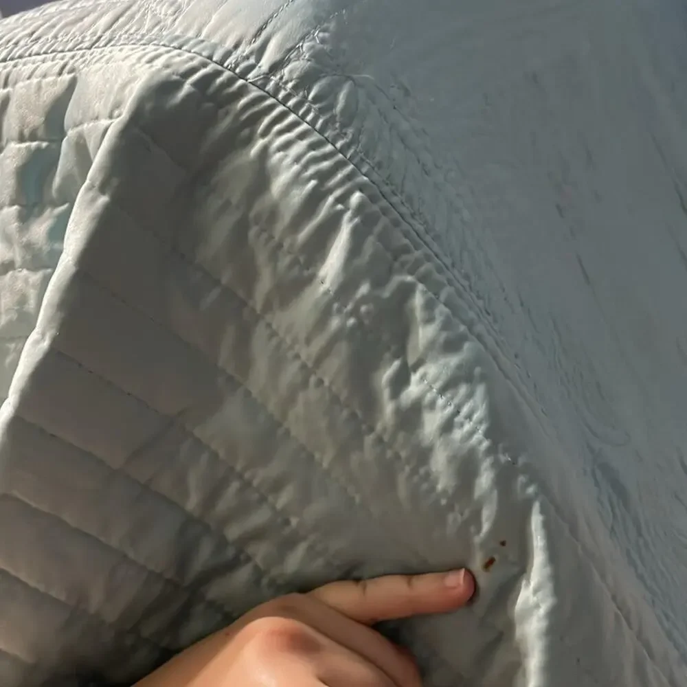 Cinderella blue satin quilted bedspread